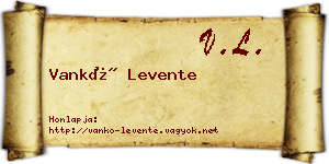 Vankó Levente névjegykártya