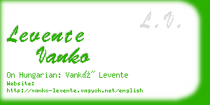 levente vanko business card
